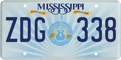 MS license plate ZDG338