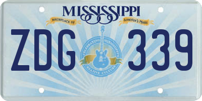 MS license plate ZDG339