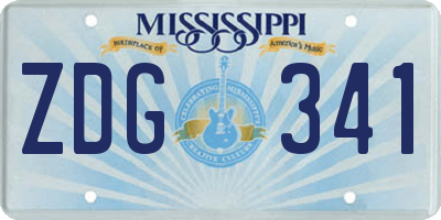 MS license plate ZDG341