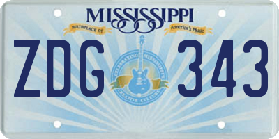 MS license plate ZDG343