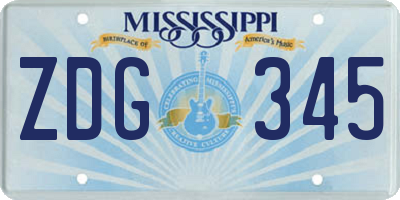 MS license plate ZDG345