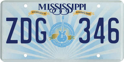 MS license plate ZDG346