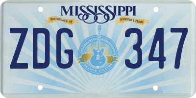 MS license plate ZDG347