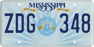MS license plate ZDG348
