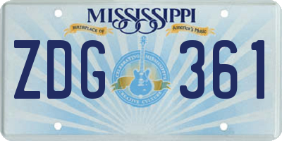 MS license plate ZDG361