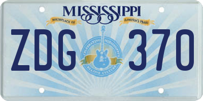 MS license plate ZDG370