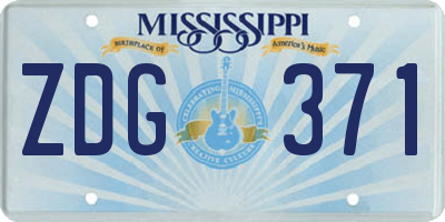 MS license plate ZDG371