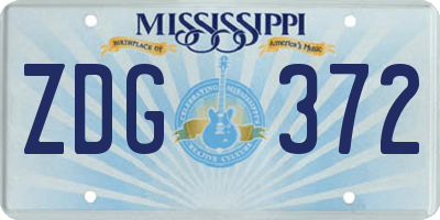 MS license plate ZDG372