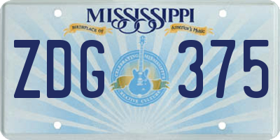 MS license plate ZDG375
