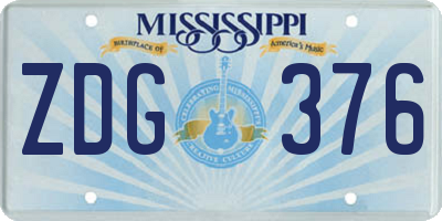 MS license plate ZDG376
