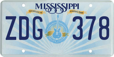 MS license plate ZDG378