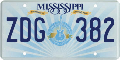 MS license plate ZDG382