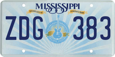 MS license plate ZDG383