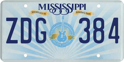 MS license plate ZDG384