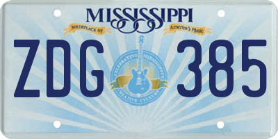 MS license plate ZDG385