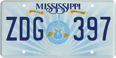 MS license plate ZDG397
