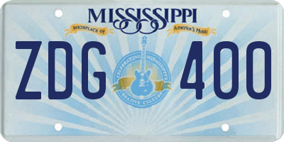 MS license plate ZDG400