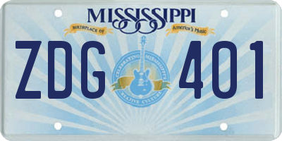 MS license plate ZDG401