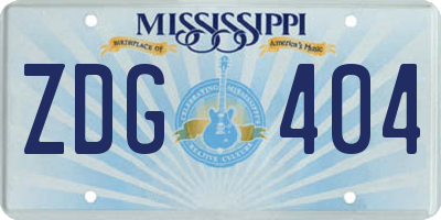 MS license plate ZDG404