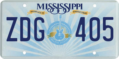 MS license plate ZDG405