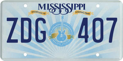 MS license plate ZDG407