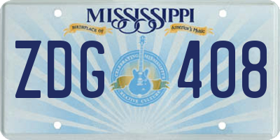MS license plate ZDG408