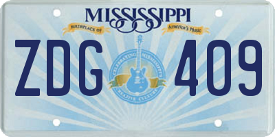 MS license plate ZDG409