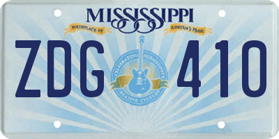 MS license plate ZDG410