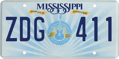 MS license plate ZDG411