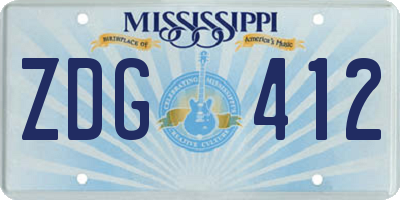 MS license plate ZDG412
