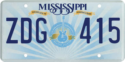 MS license plate ZDG415