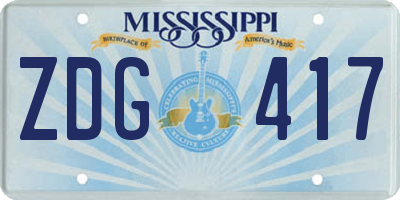 MS license plate ZDG417