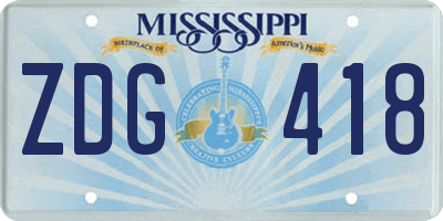 MS license plate ZDG418