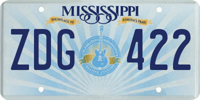 MS license plate ZDG422