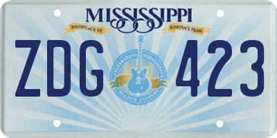 MS license plate ZDG423