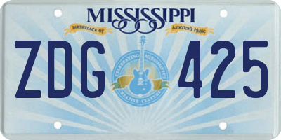 MS license plate ZDG425