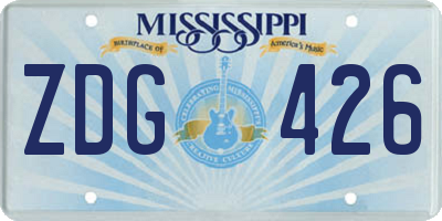 MS license plate ZDG426