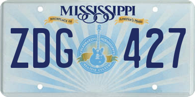 MS license plate ZDG427