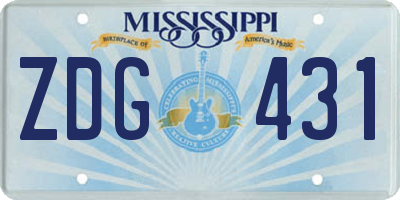 MS license plate ZDG431