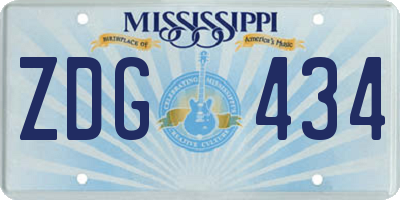 MS license plate ZDG434