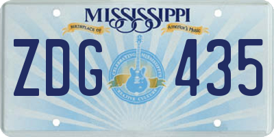 MS license plate ZDG435