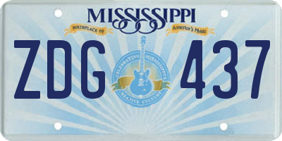 MS license plate ZDG437