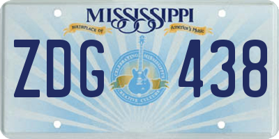 MS license plate ZDG438