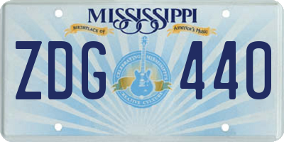 MS license plate ZDG440