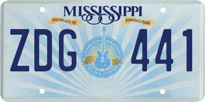 MS license plate ZDG441