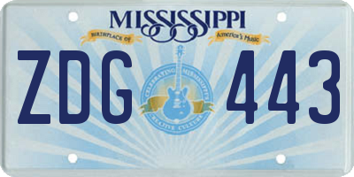 MS license plate ZDG443