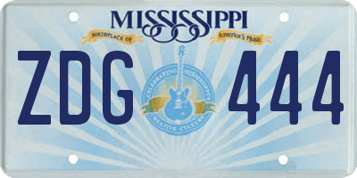 MS license plate ZDG444