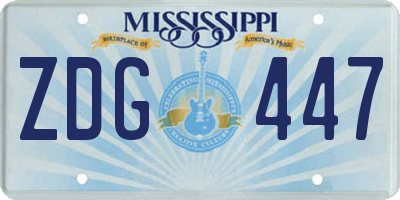 MS license plate ZDG447