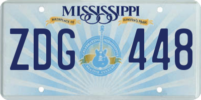 MS license plate ZDG448