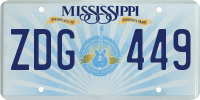 MS license plate ZDG449